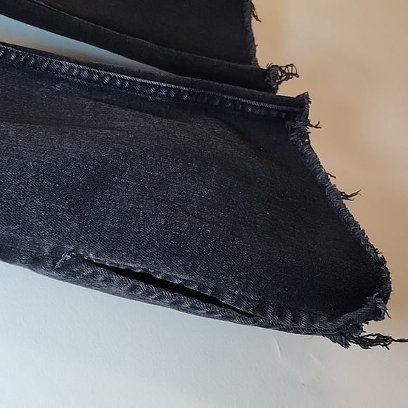 Free People Black Level Up Slit Bootcut  Raw Hem Jeans Size 28 - Picture 11 of 16